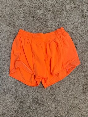 Lululemon Women's Neon Orange Hotty Hot Shorts